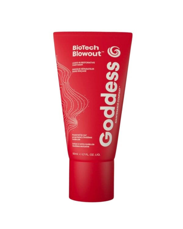 Goddess BioTech Blowout™ – maschera leave-in con tecnologia BIOPROTECTION™, flacone da 300 ml per uso professionale e formato da 50 ml retail, protegge e rinforza i capelli dall’interno verso l’esterno, anti-crespo e difesa calore fino a 232°C